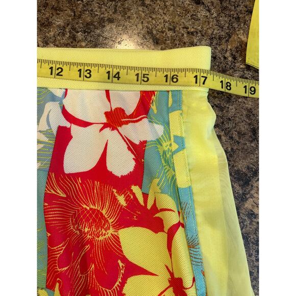 Brooks Skort Yellow Red Floral Pattern Size XL Tennis Golf Pickleball - Picture 6 of 8
